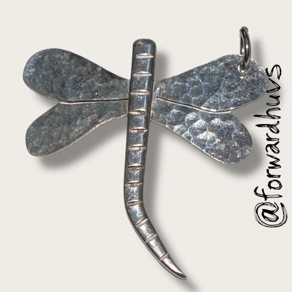 Bundle Sale 3 for $15 | Handmade Silver Tone Dragonfly Pendant - Picture 1 of 8